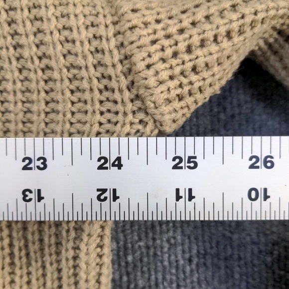 Improvise Men's Pullover Knit Sweater Tan Large Solid Long Sleeve Crew Neck - Picture 12 of 12